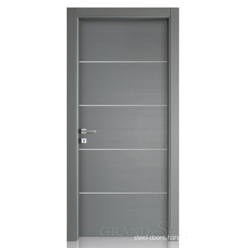 Contemporary style  cold gray color interior security  front entry solid wood door for office room